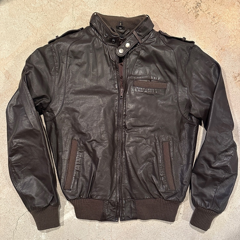 Vintage Dark Brown Bomber Jacket